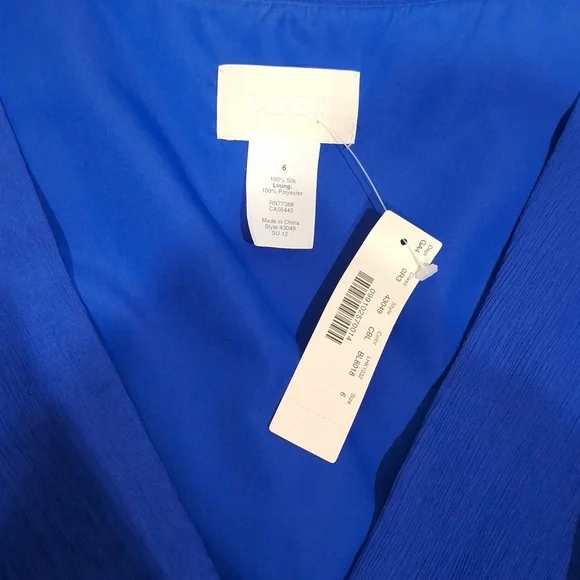 J. CREW Blue Silk Evie Dress NWT